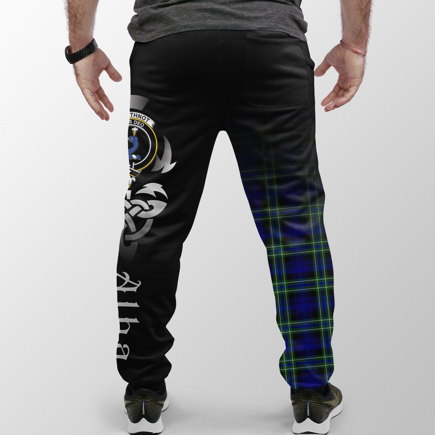 Arbuthnot Modern Tartan Crest Jogger Sweatpants - Alba Celtic Style