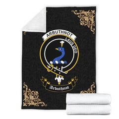 Arbuthnot Crest Tartan Premium Blanket Black