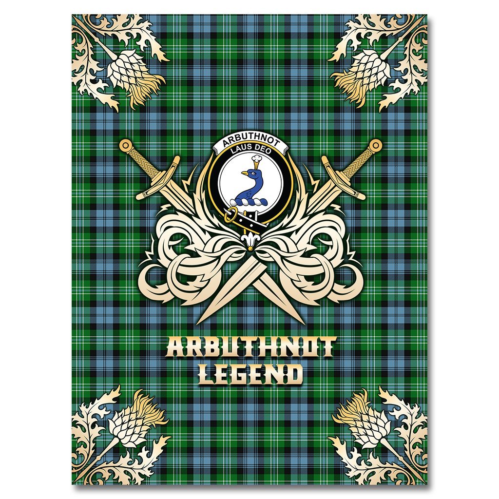 Arbuthnot Ancient Tartan Gold Courage Symbol Blanket