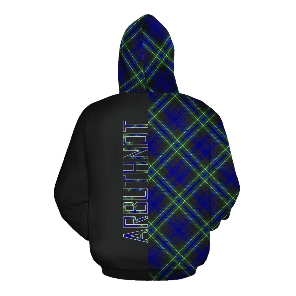 Arbuthnot Modern Tartan Hoodie Half of Me - Cross Style