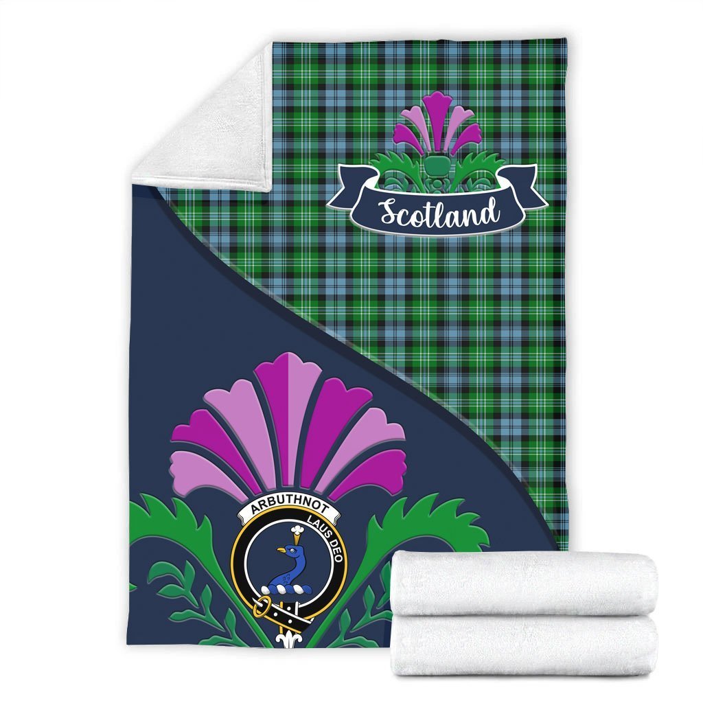 Arbuthnot Tartan Crest Premium Blanket - Thistle Style