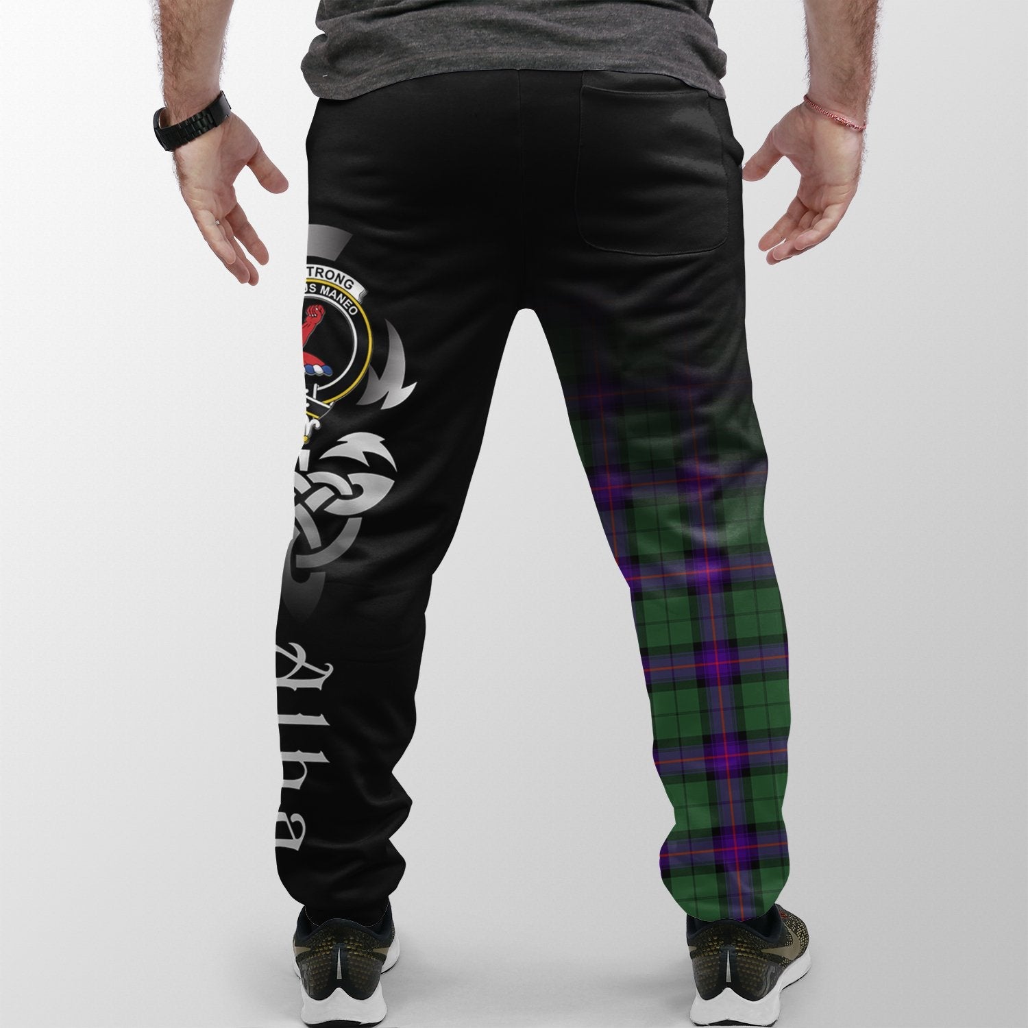 Armstrong Modern Tartan Crest Jogger Sweatpants - Alba Celtic Style