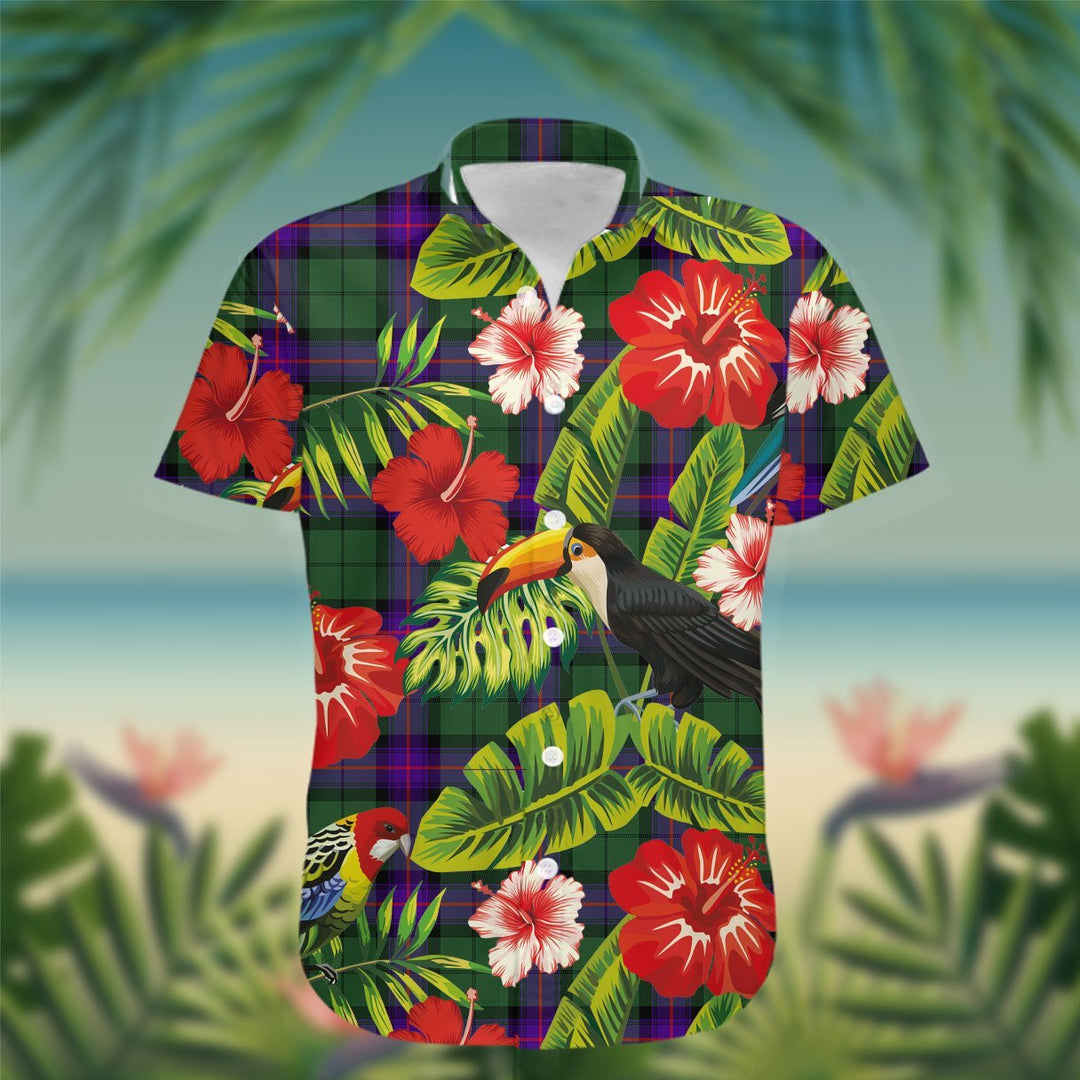 Armstrong Tartan Hawaiian Shirt Hibiscus, Coconut, Parrot, Pineapple - Tropical Garden Shirt