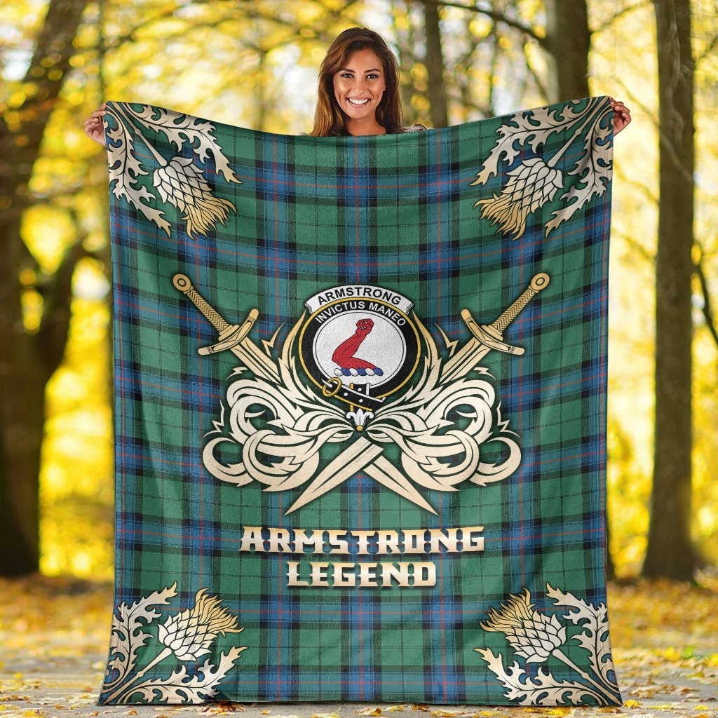 Armstrong Ancient Tartan Gold Courage Symbol Blanket