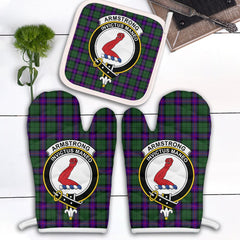 Armstrong Modern Tartan Crest Oven Mitt And Pot Holder (2 Oven Mitts + 1 Pot Holder)