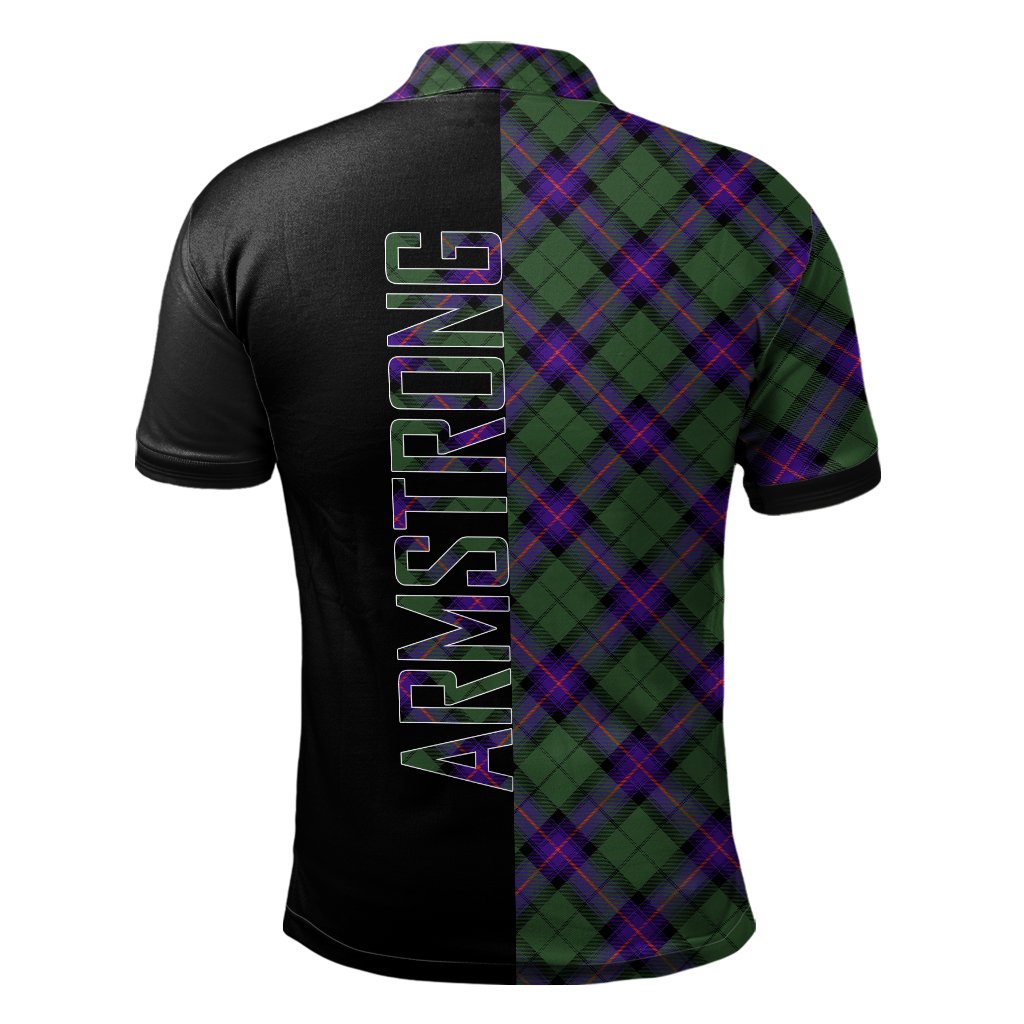 Armstrong Modern Tartan Polo Shirt Half of Me - Cross Style