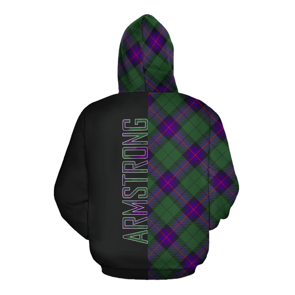 Armstrong Modern Tartan Hoodie Half of Me - Cross Style