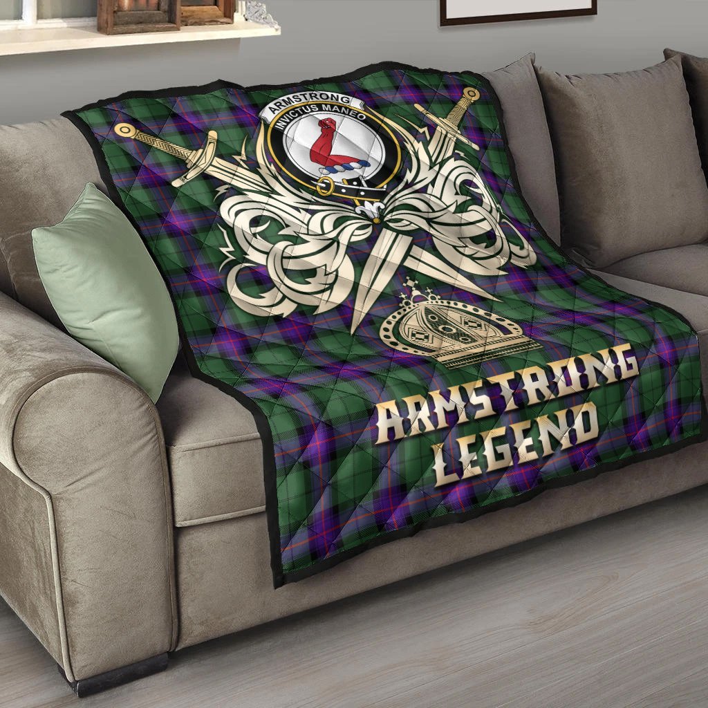 Armstrong Modern Tartan Crest Legend Gold Royal Premium Quilt