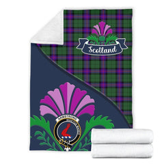 Armstrong Tartan Crest Premium Blanket - Thistle Style