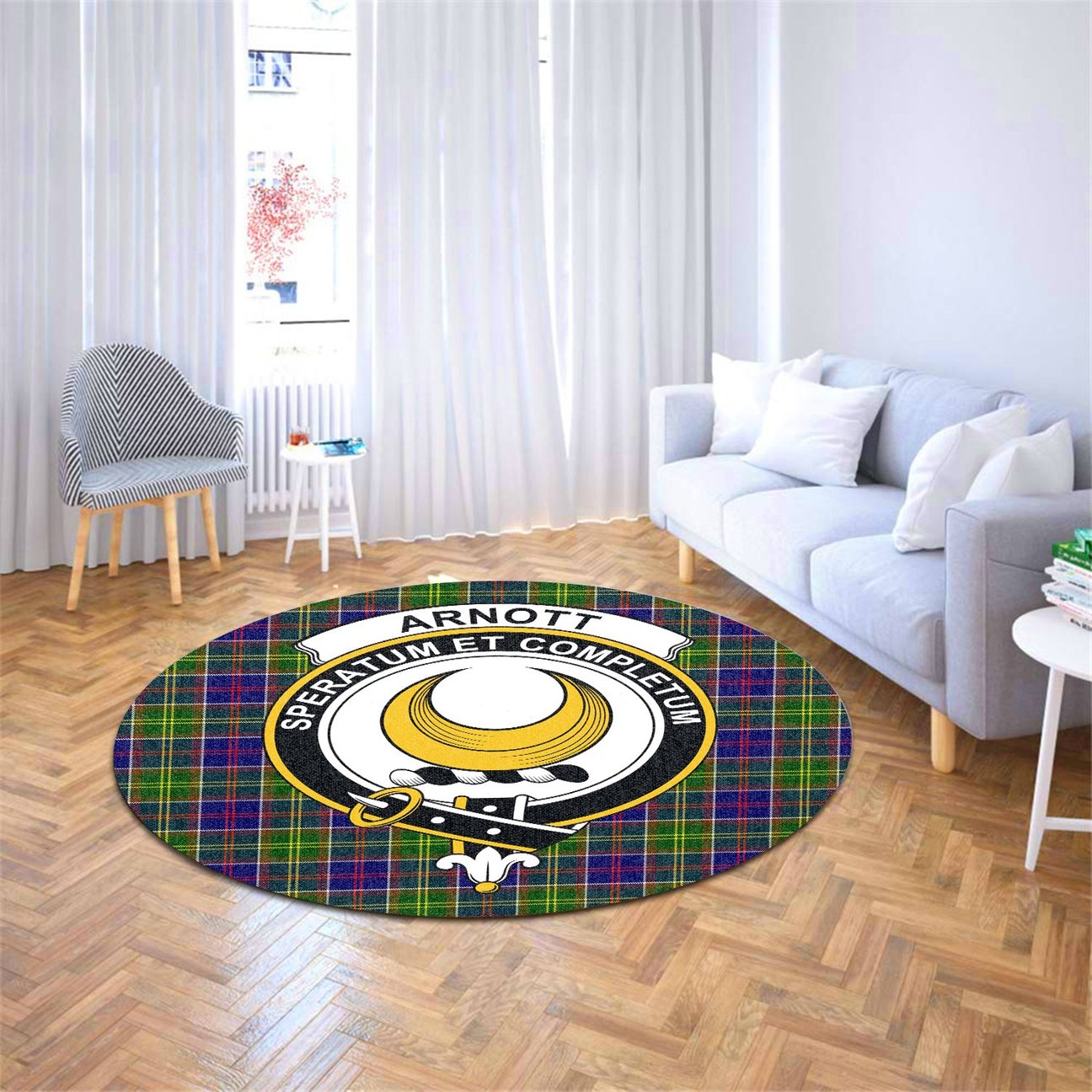 Arnott Tartan Crest Round Rug