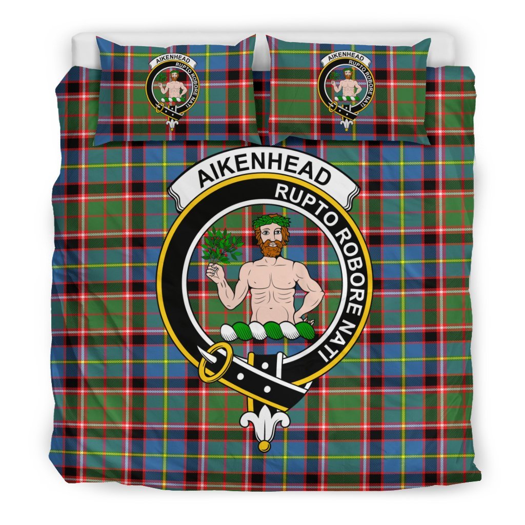 Aikenhead Family Tartan Crest Bedding Set