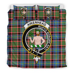 Aikenhead Family Tartan Crest Bedding Set