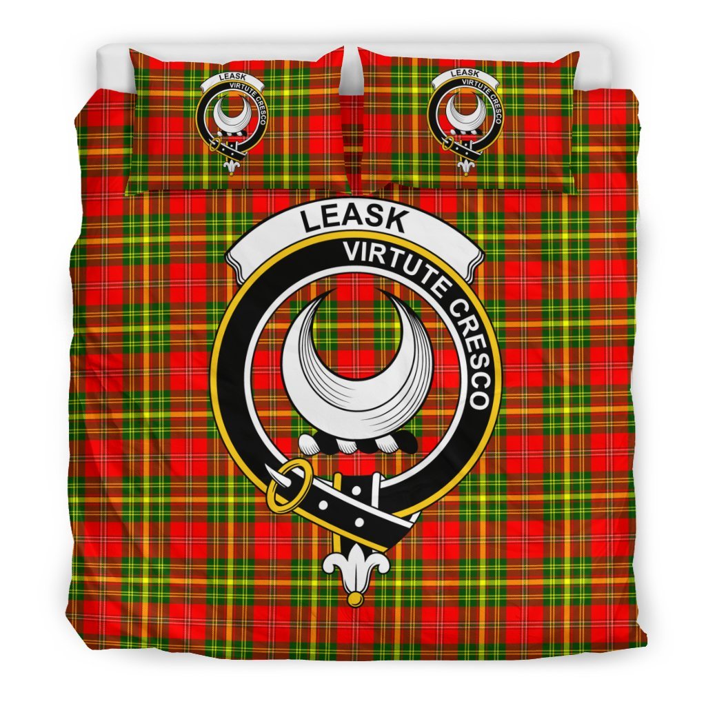Leask Family Tartan Crest Bedding Set