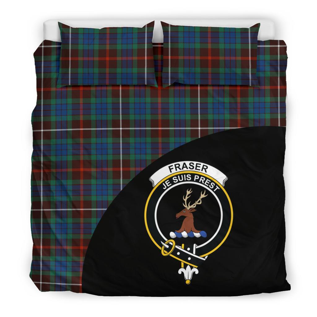 Fraser Hunting Ancient Family Tartan Crest Wave Style Bedding Set