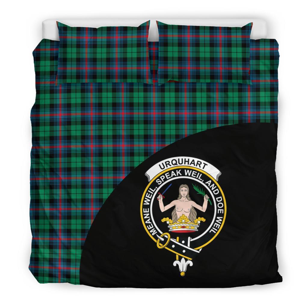 Urquhart Broad Red Ancient Family Tartan Crest Wave Style Bedding Set