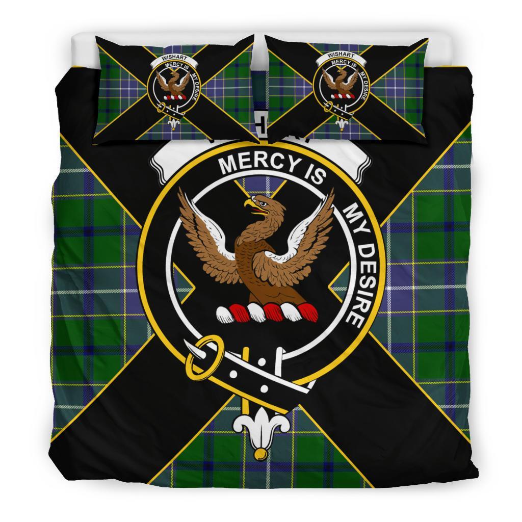 Wishart Tartan Crest Bedding Set - Luxury Style