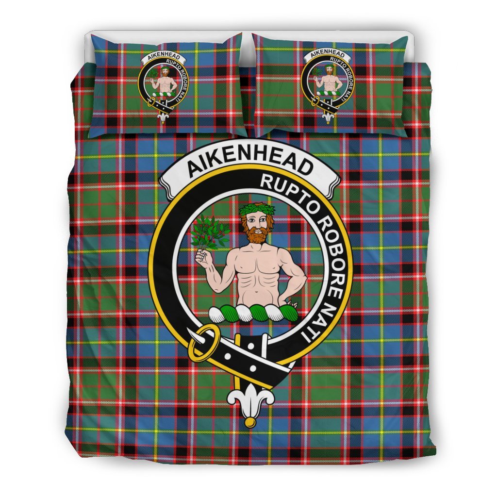 Aikenhead Family Tartan Crest Bedding Set