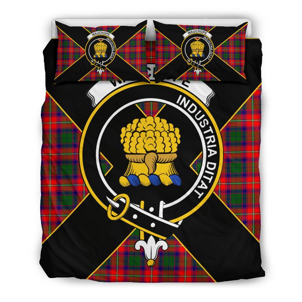 Wauchope (or Waugh) Tartan Crest Bedding Set - Luxury Style