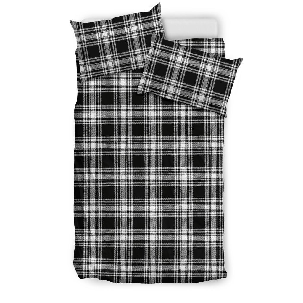 Menzies Black & White Modern Tartan Bedding Set