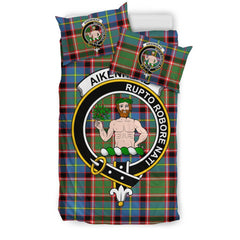 Aikenhead Family Tartan Crest Bedding Set