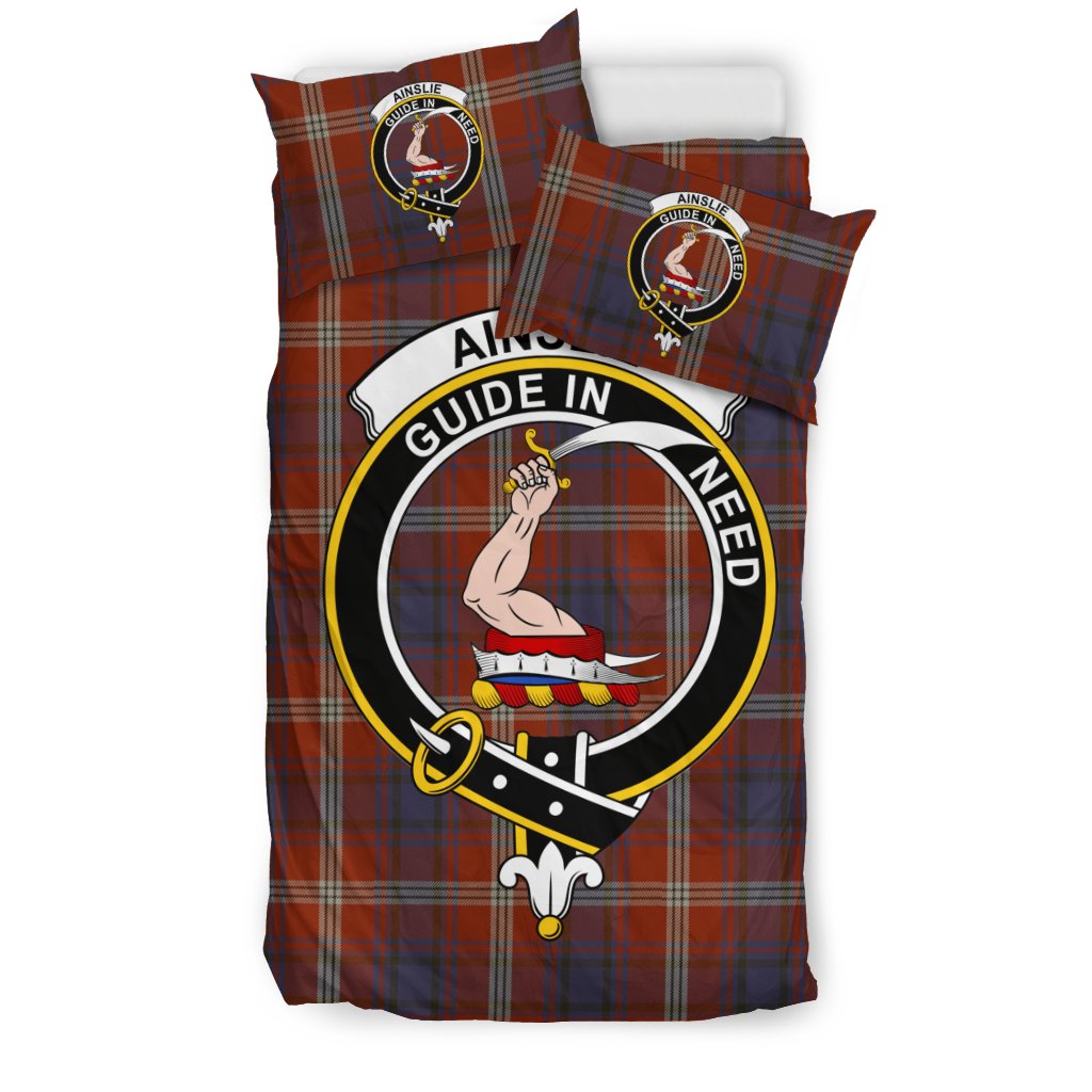 Ainslie Family Tartan Crest Bedding Set