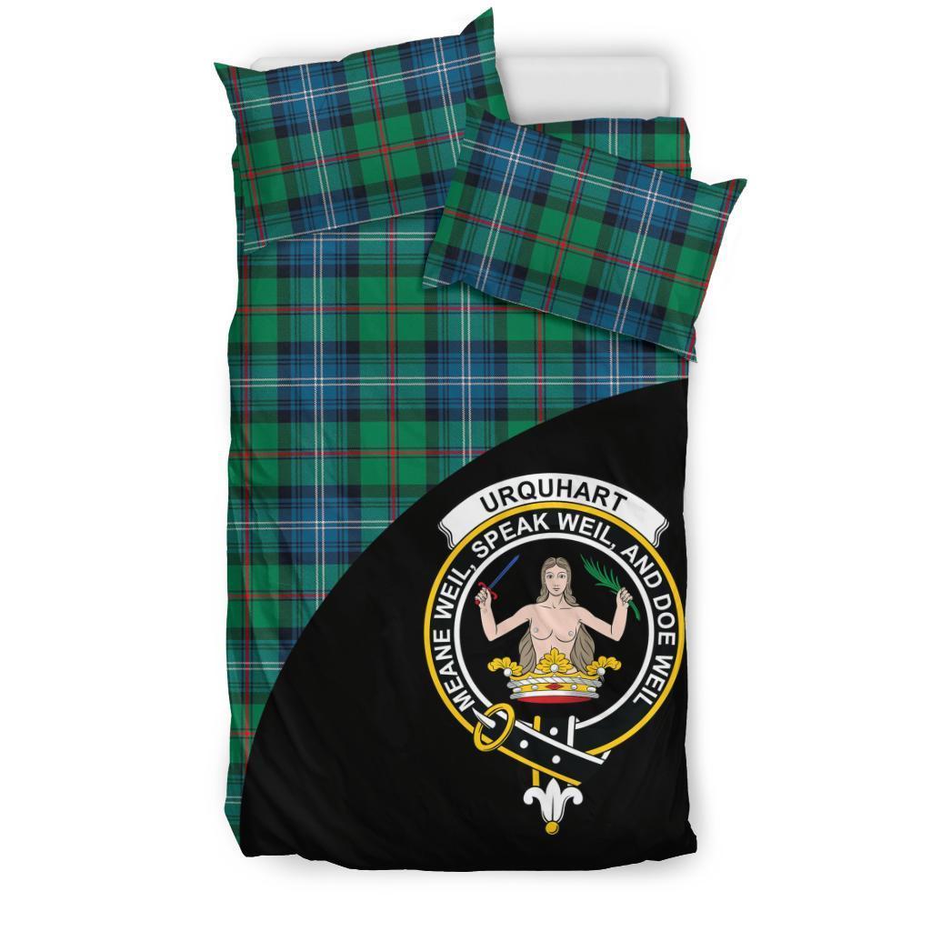 Urquhart Ancient Family Tartan Crest Wave Style Bedding Set