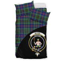 Wood Modern Family Tartan Crest Wave Style Bedding Set