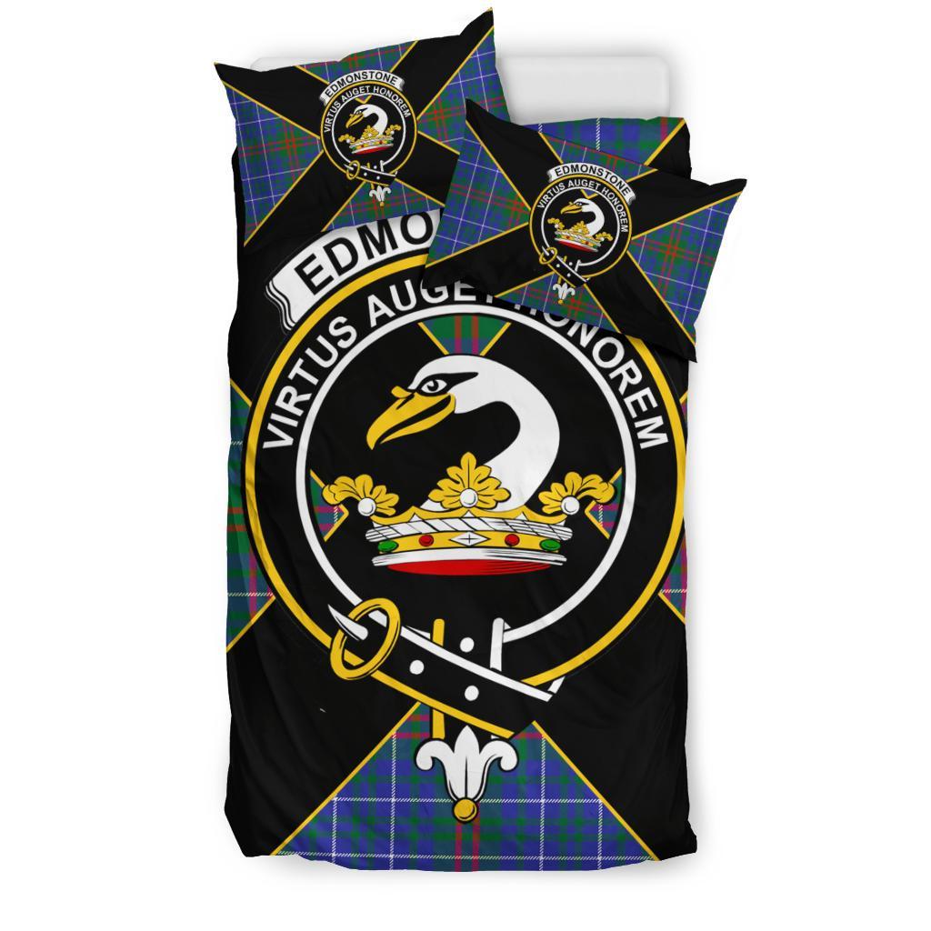Edmonstone (of Duntreath) Tartan Crest Bedding Set - Luxury Style