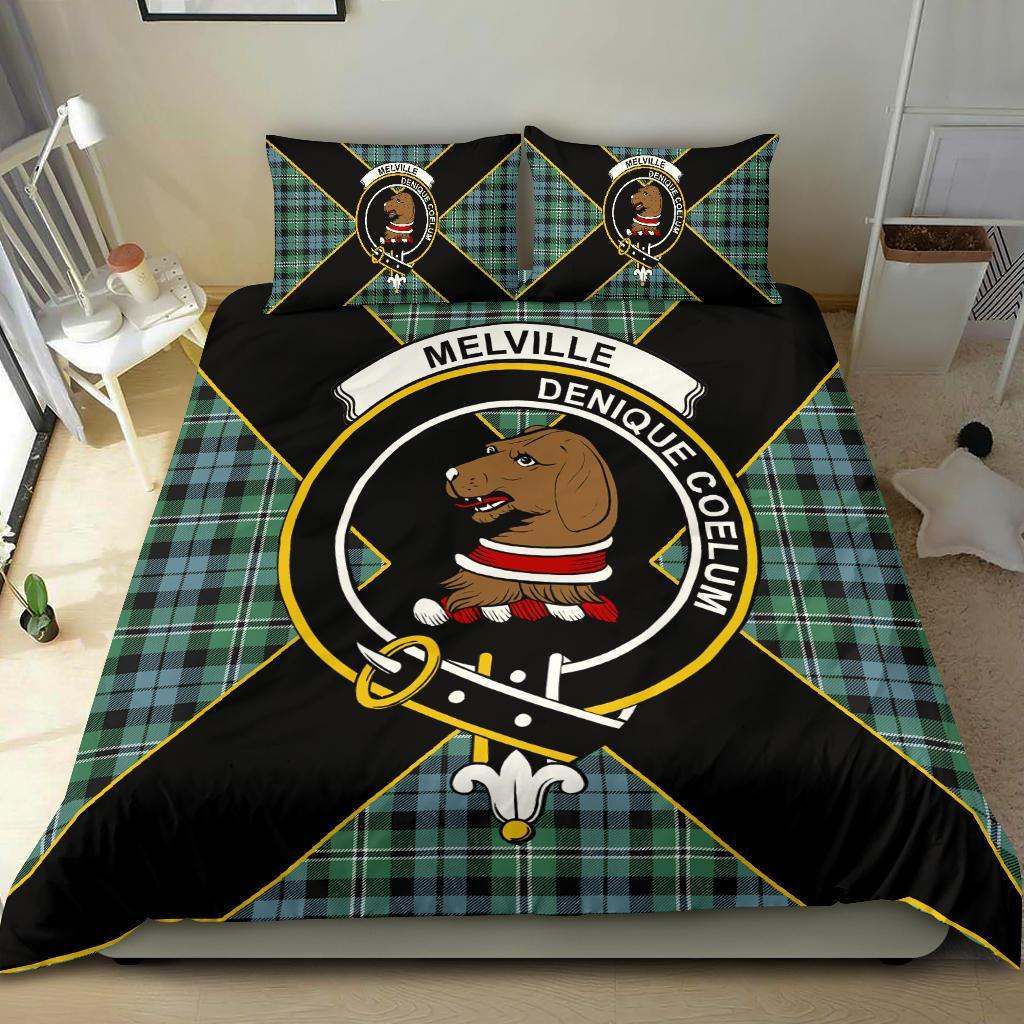 Melville Tartan Crest Bedding Set - Luxury Style