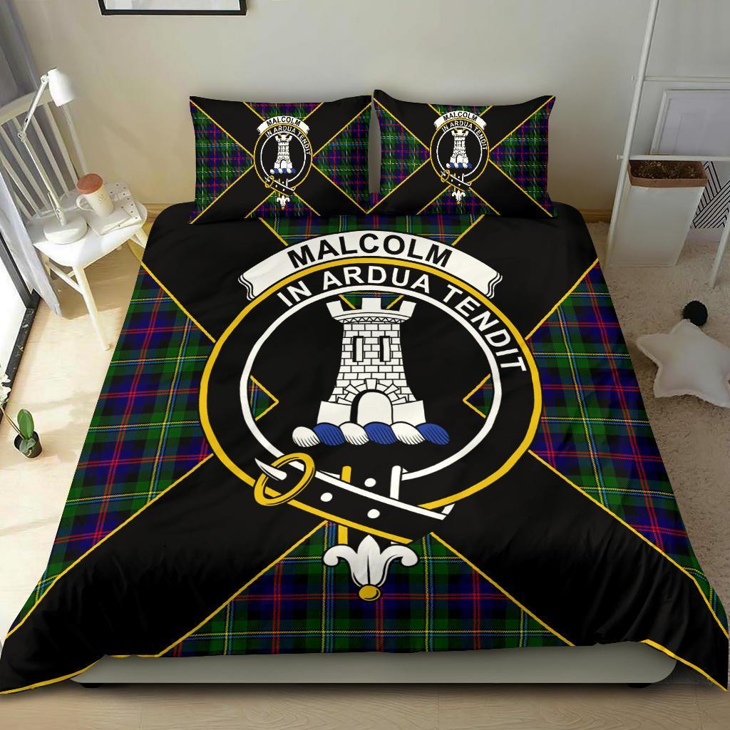 Malcolm (or MacCallum) Tartan Crest Bedding Set - Luxury Style