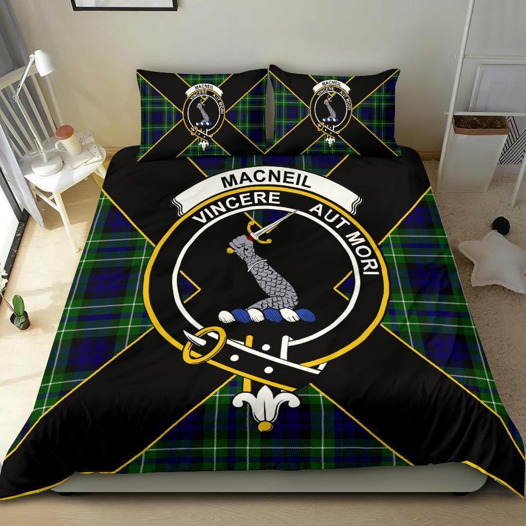 MacNeil of Colonsay Tartan Crest Bedding Set - Luxury Style