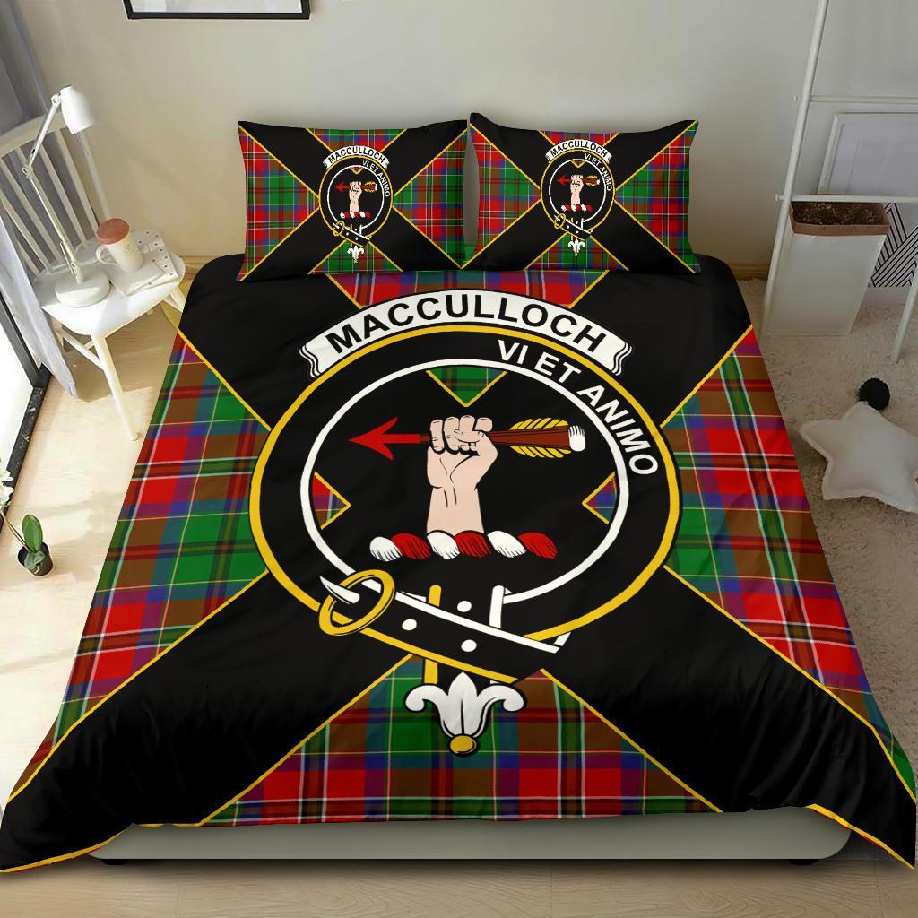 MacCulloch (McCulloch) Tartan Crest Bedding Set - Luxury Style