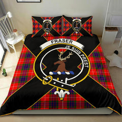Fraser (of Lovat) Tartan Crest Bedding Set - Luxury Style