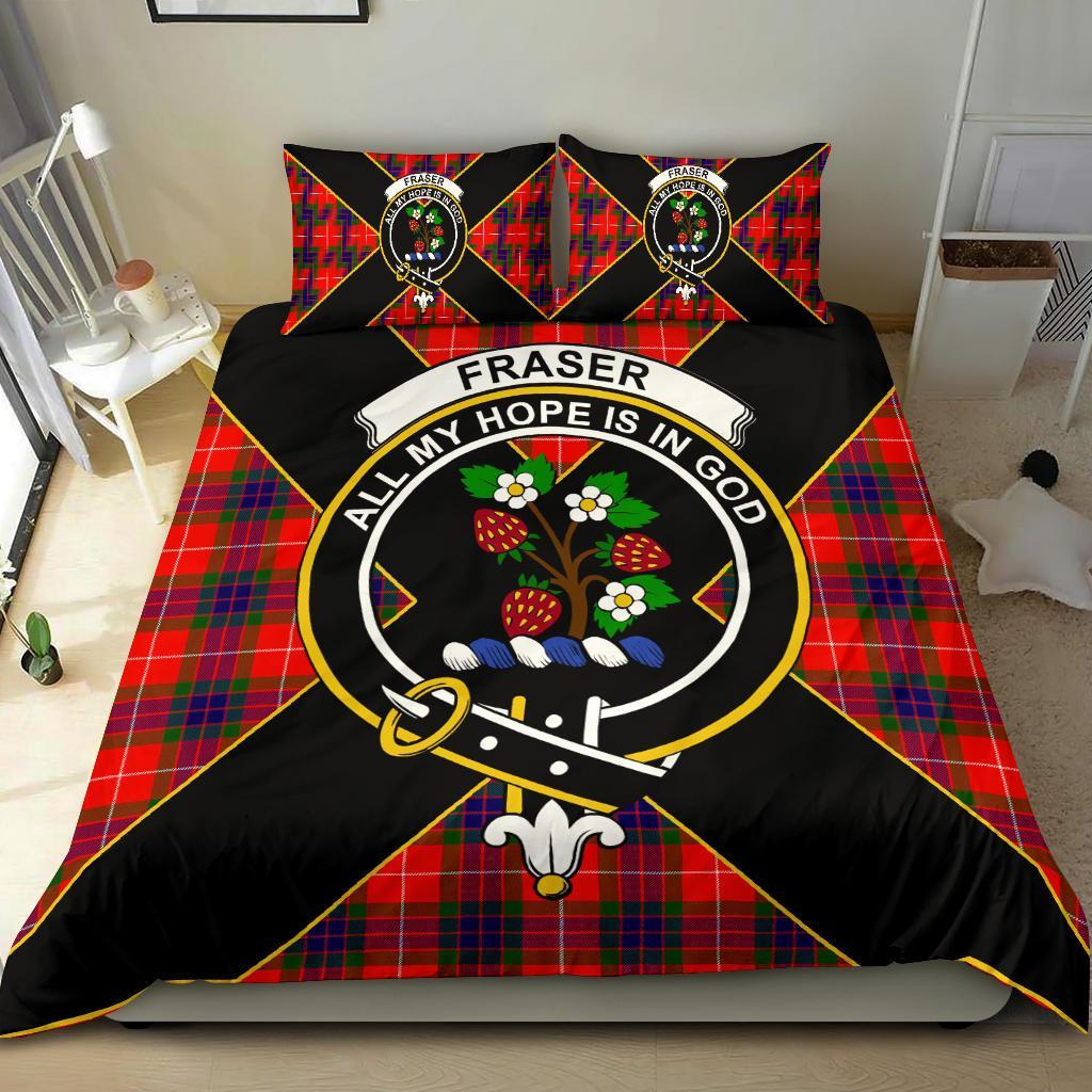 Fraser Tartan Crest Bedding Set - Luxury Style