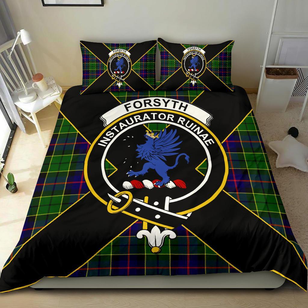 Forsyth Tartan Crest Bedding Set - Luxury Style
