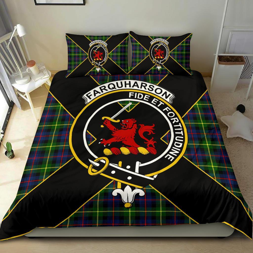 Farquharson Tartan Crest Bedding Set - Luxury Style