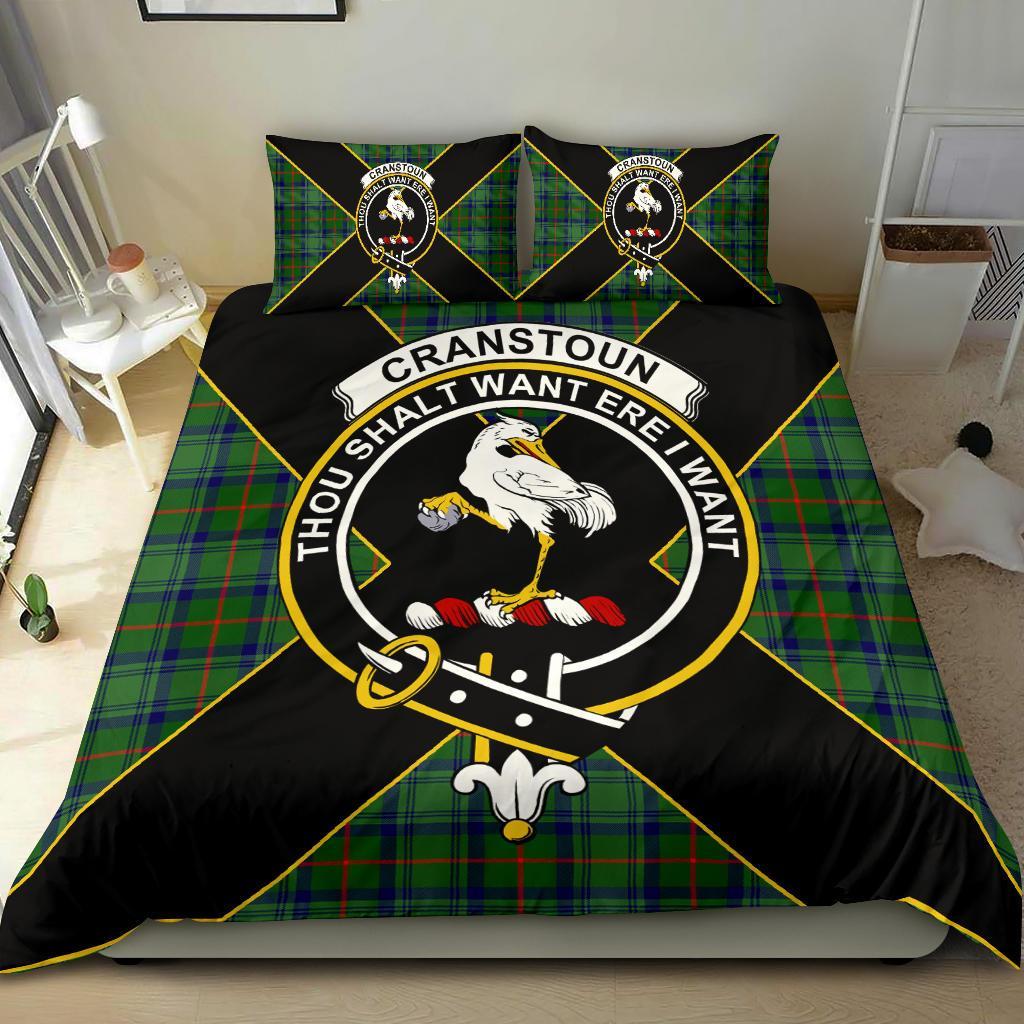 Cranstoun Tartan Crest Bedding Set - Luxury Style