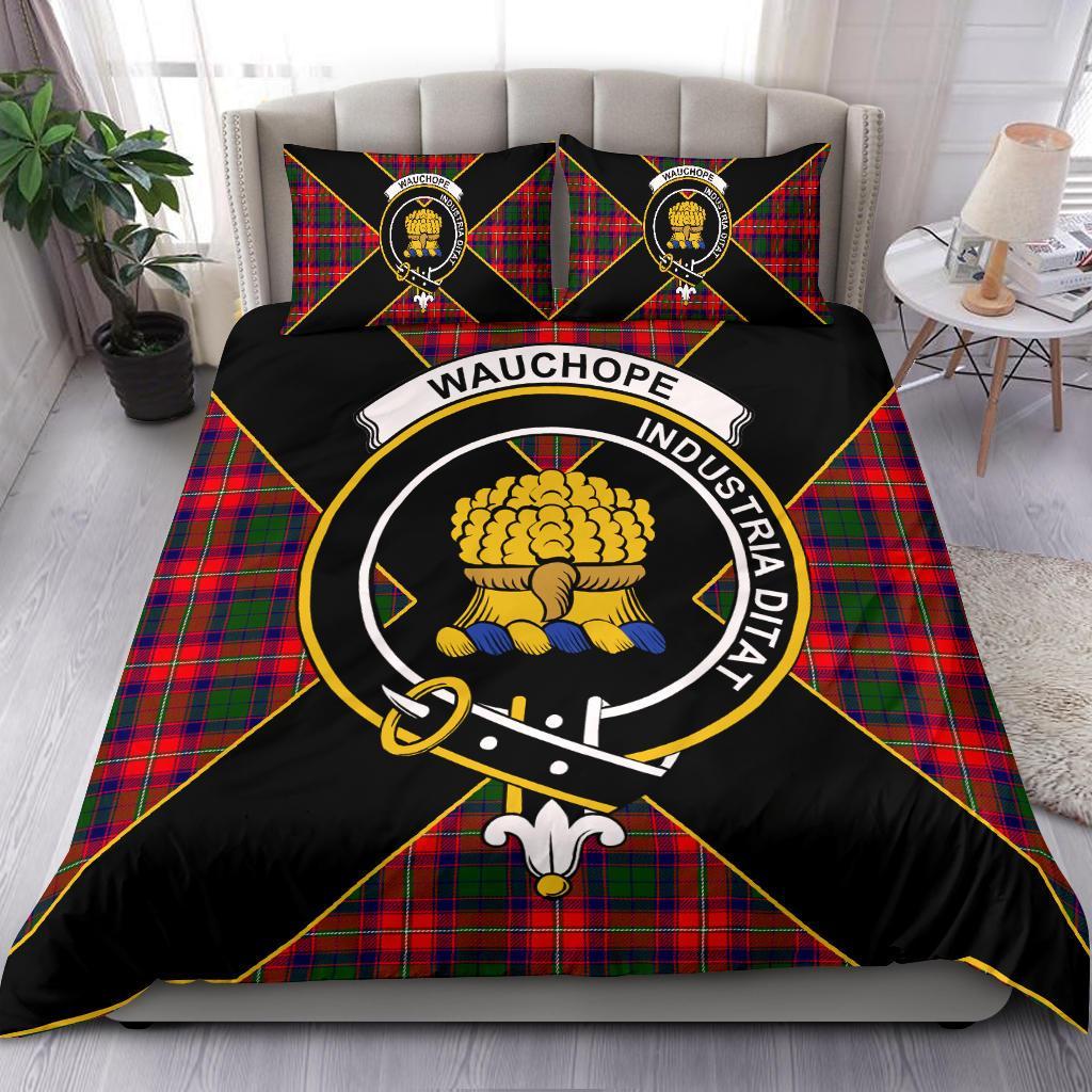 Wauchope (or Waugh) Tartan Crest Bedding Set - Luxury Style