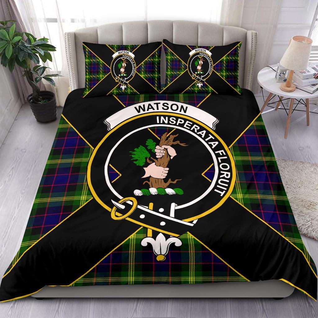 Watson Tartan Crest Bedding Set - Luxury Style