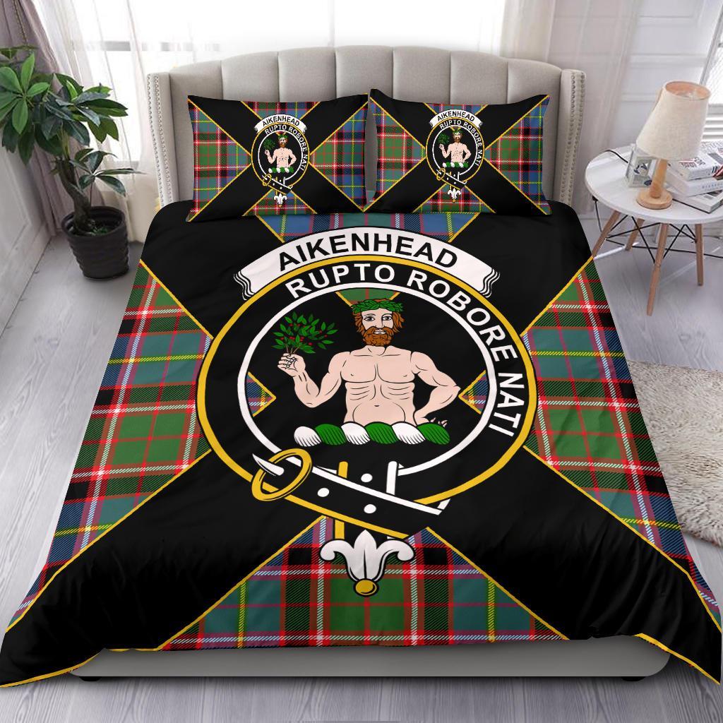 Aikenhead Tartan Crest Bedding Set - Luxury Style