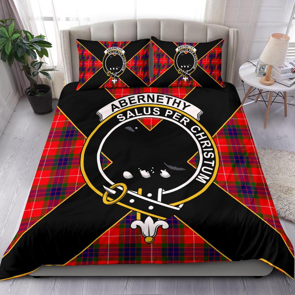 Abernethy Tartan Crest Bedding Set - Luxury Style