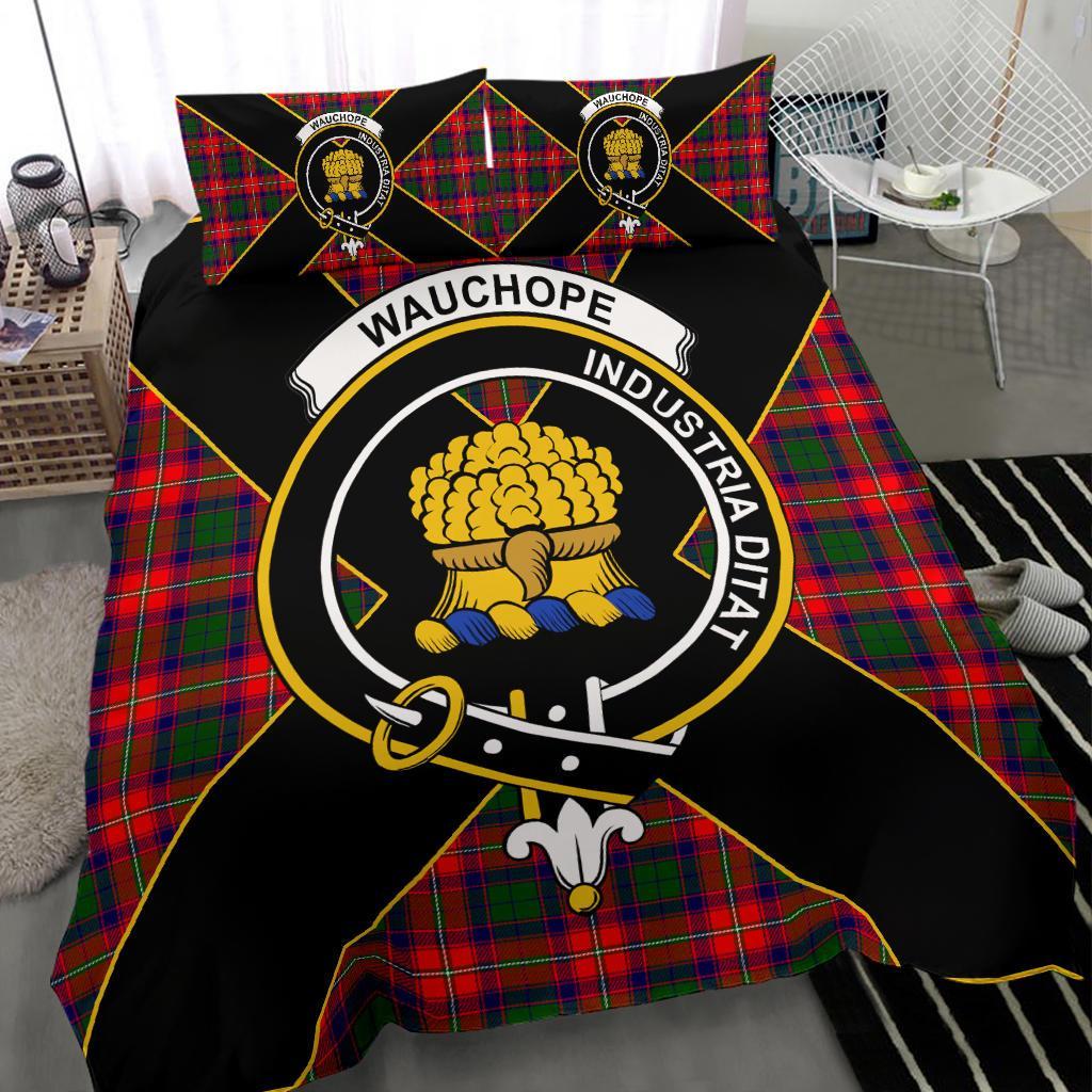 Wauchope (or Waugh) Tartan Crest Bedding Set - Luxury Style