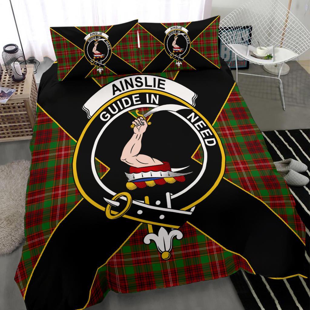 Ainslie Tartan Crest Bedding Set - Luxury Style