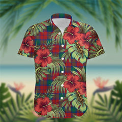 Auchinleck Tartan Hawaiian Shirt Hibiscus, Coconut, Parrot, Pineapple - Tropical Garden Shirt