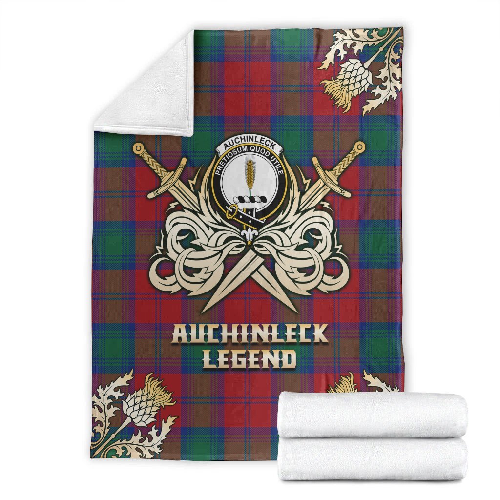 Auchinleck Tartan Gold Courage Symbol Blanket