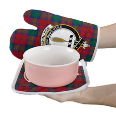 Auchinleck Tartan Crest Oven Mitt And Pot Holder (2 Oven Mitts + 1 Pot Holder)