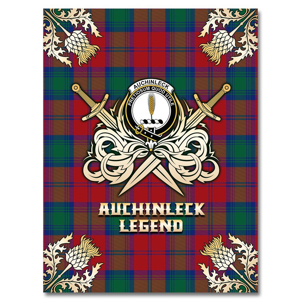 Auchinleck Tartan Gold Courage Symbol Blanket