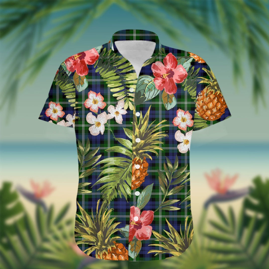 Baillie Tartan Hawaiian Shirt Hibiscus, Coconut, Parrot, Pineapple - Tropical Garden Shirt