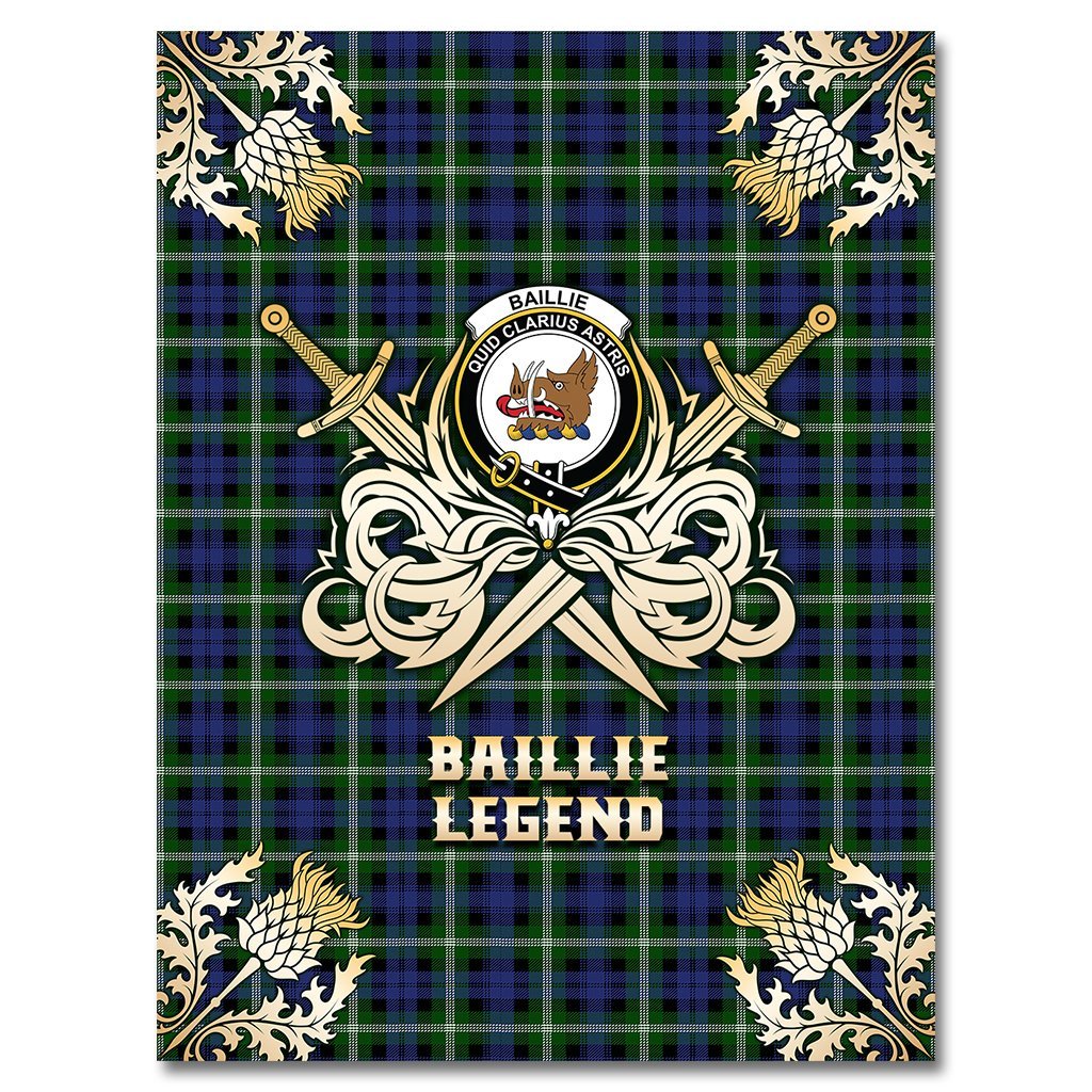 Baillie Modern Tartan Gold Courage Symbol Blanket