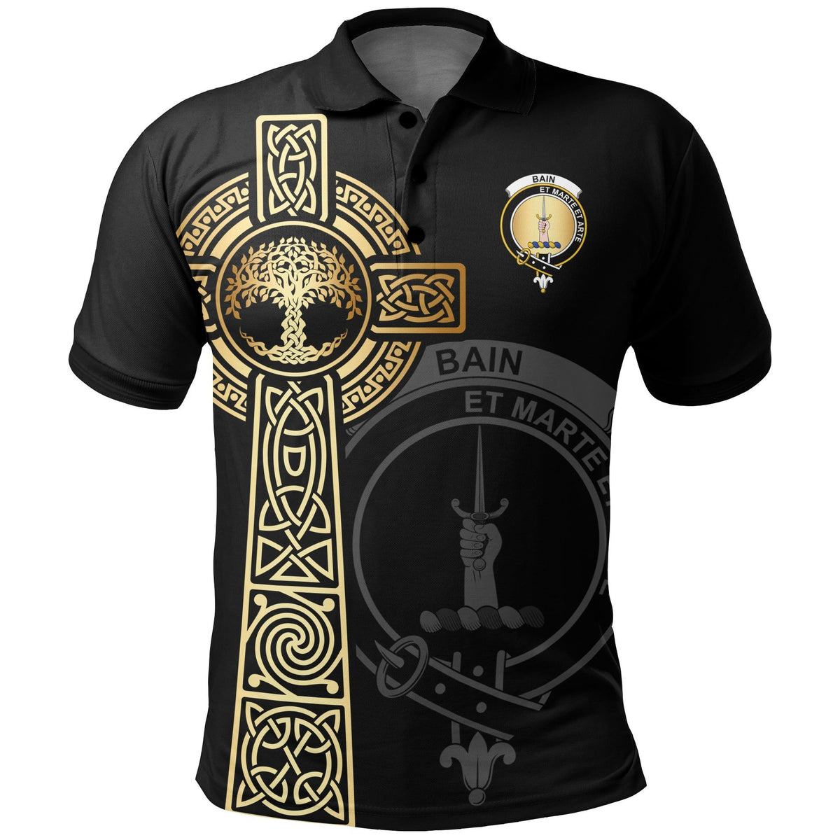 Bain Clan Unisex Polo Shirt - Celtic Tree Of Life